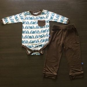 Kickee Pants Print Long Sleeve Outfit Set